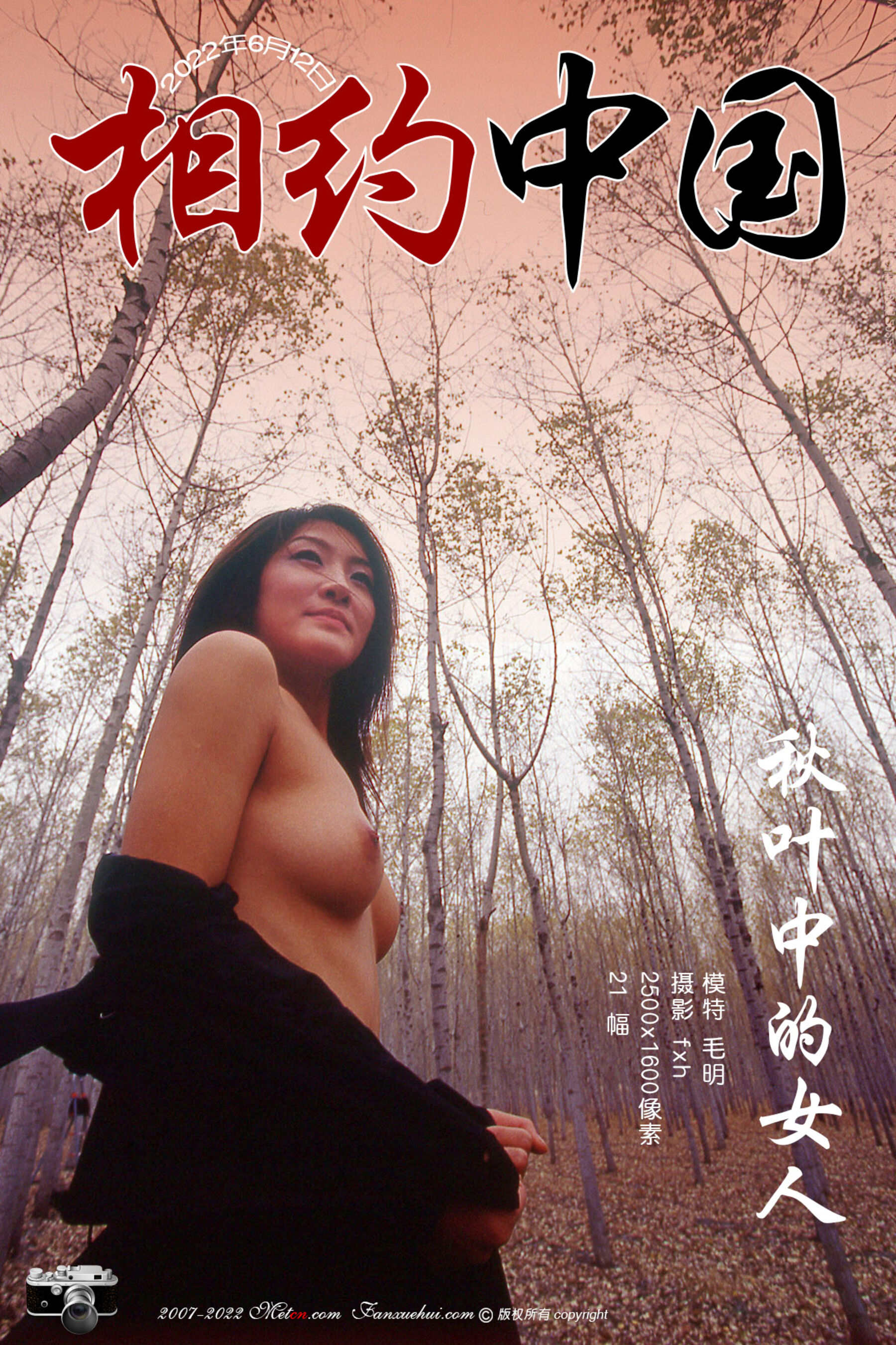 毛明《秋叶中的女人》