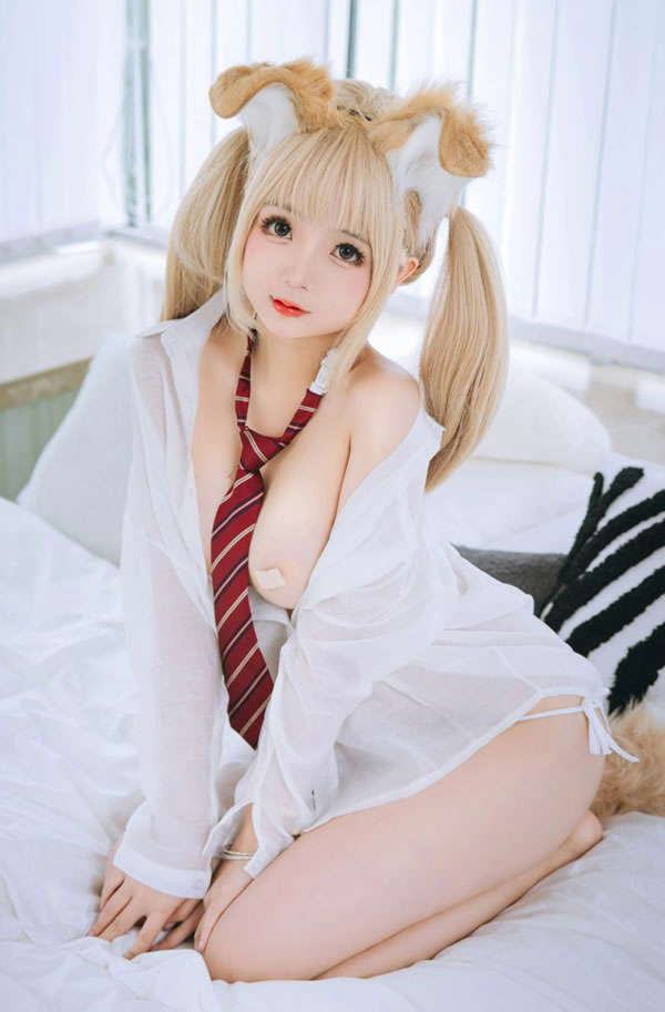 网红美女日奈娇–衬衫小狗