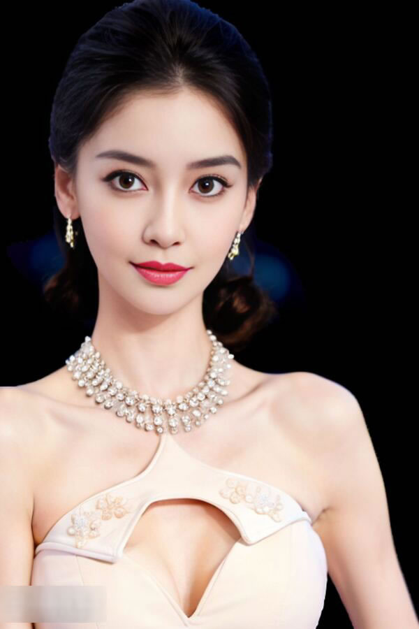 大眼长卷发的AI换脸美女福利图